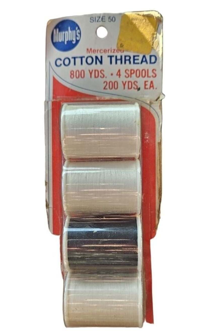 Vintage Murphy's Mercerized Cotton Thread Size 50 4 Spools 800 Yards
